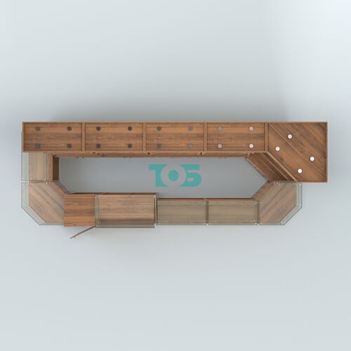 Угловой павильон с широким рядом стеллажей для размещения хлеба и выпечки №4