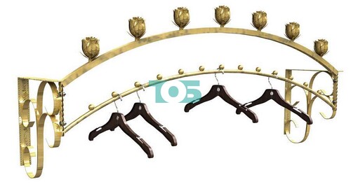 Настенный поручень БАРОККО Е0012 с декором из семи стальных роз