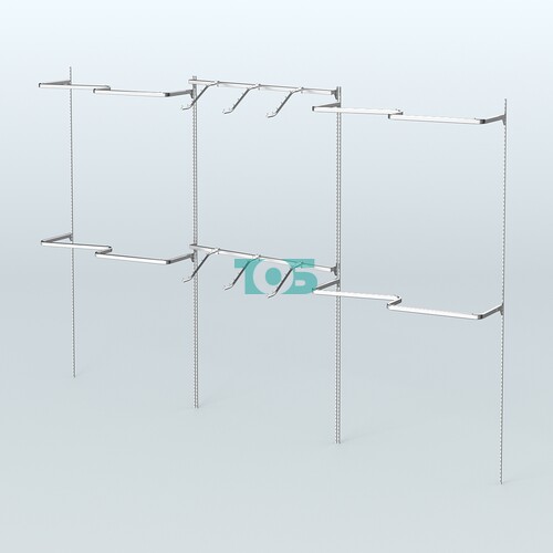 Neo Fix №1(М) с разными видами поручней из хрома (3600 мм)