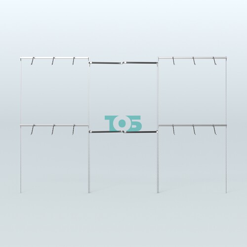 Neo Fix №2(М) с хромированными пристенными и М-образными поручнями (3600 мм)