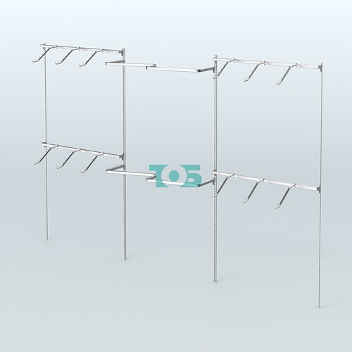 Neo Fix №2(М) с хромированными пристенными и М-образными поручнями (3600 мм)