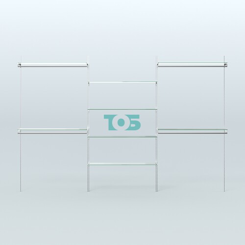 Neo Fix №6(С) со стекловидными полками и выносными поручнями (3600 мм)