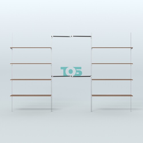 Neo Fix №7(М) настенная система с полками из ДСП поручнями из хрома (3600 мм)