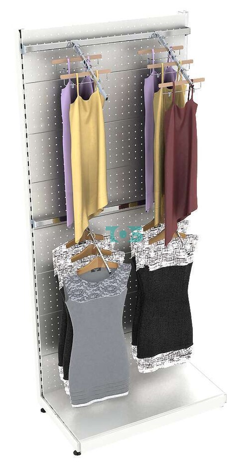 Торговая пристенная система серии METAL с пристенными поручнями для одежды с задней стенкой шириной 1000 мм №2