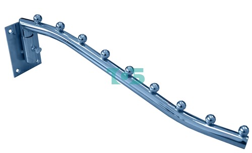 Кронштейн настенный- квадрат, поворотный с регулировкой, изогнутый с девятью шариками КФK-9Ш-ТВХ 400 мм