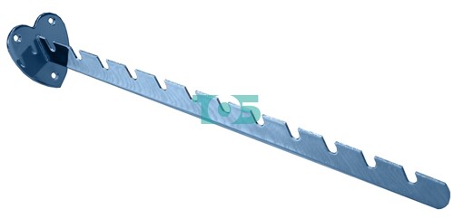 Кронштейн настенный-сердце, прямой наклонный, лезвие с 12-ю ячейками КФK-12Я-ЛНХ 400 мм