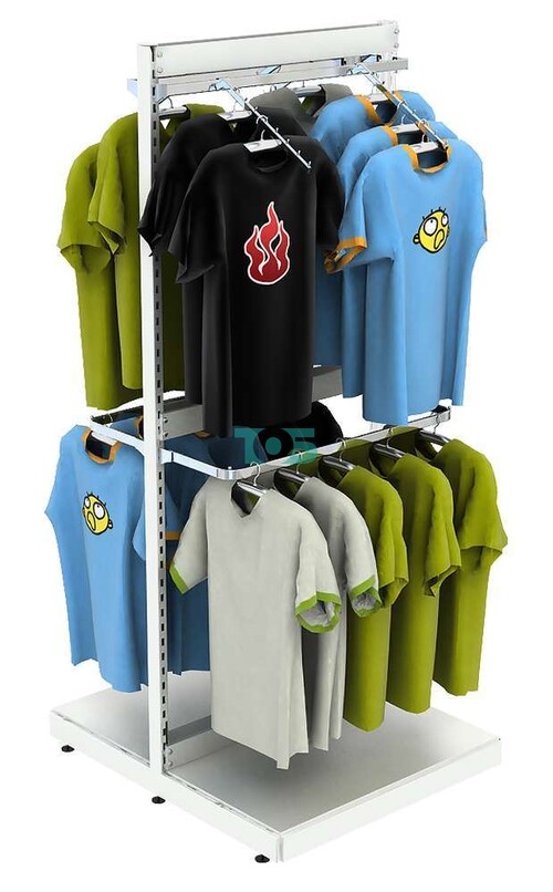 Высокая островная система METAL-2400 без задней стенки для одежды с комби- нированными поручнями №3