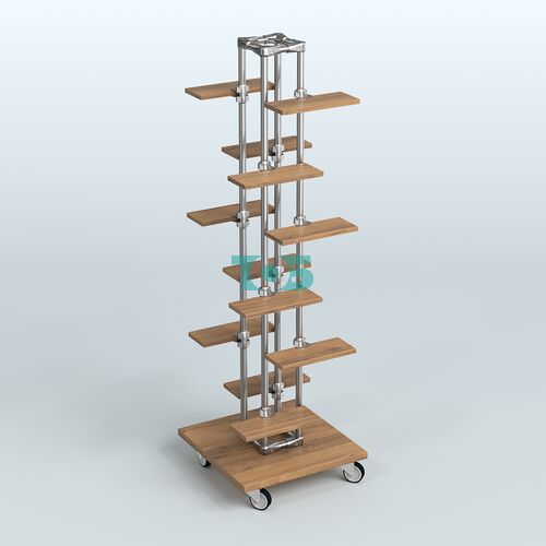 Торговый стенд для обуви с полками ДСП ЛЕСЕНКА №1-1
