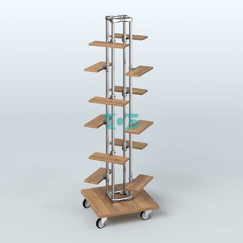 Торговый стенд для обуви с двенадцатью полками ЛЕСЕНКА №2-1