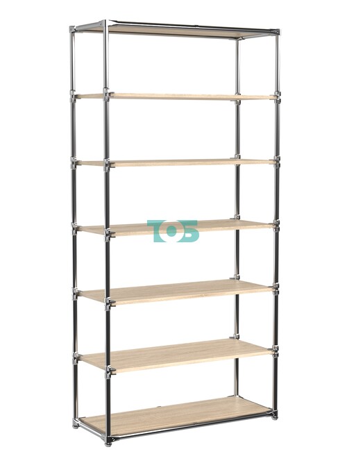 Пристенный торговый стеллаж ЛАЙТ с широкими полками ДСП №3