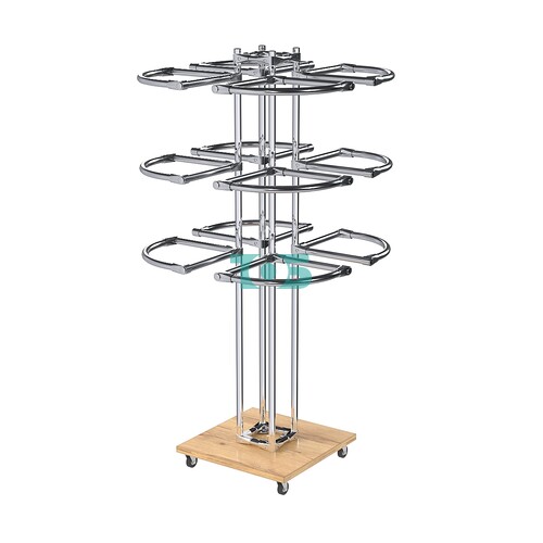 Торговое хромированное трехъярусное вешало СЕКТОР №3