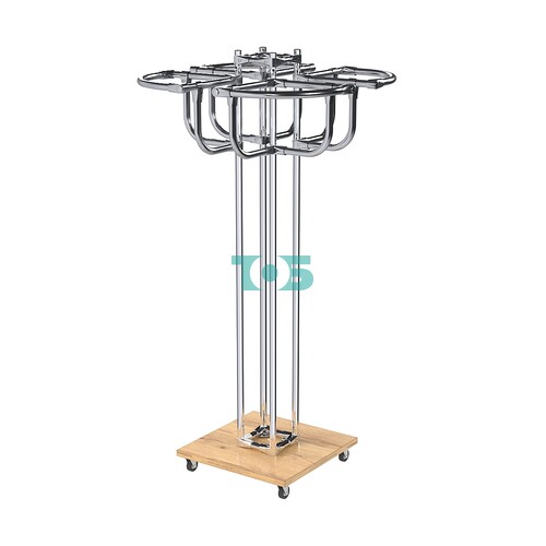 Торговое хромированное вешало с усиленными поручнями СЕКТОР №4