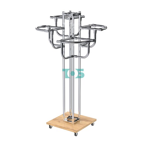 Торговое хромированное вешало с усиленными регулируемыми поручнями СЕКТОР №4-1