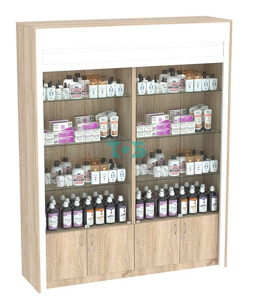 Торговая витрина двухсекционная с рольставнями ЭКДВ-1-1