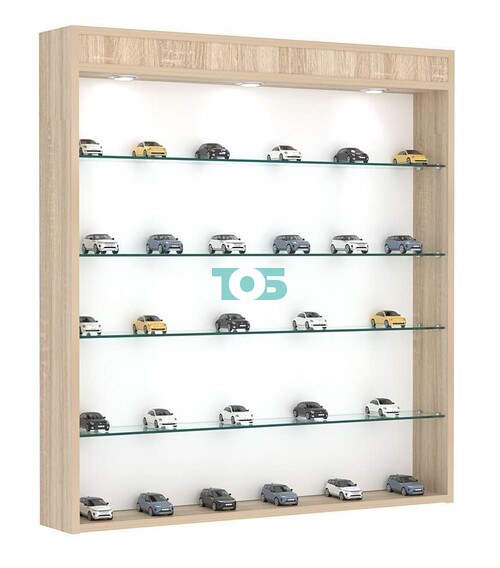 Витрина настенная №4-3Г открытая с четырьмя полками и фризом