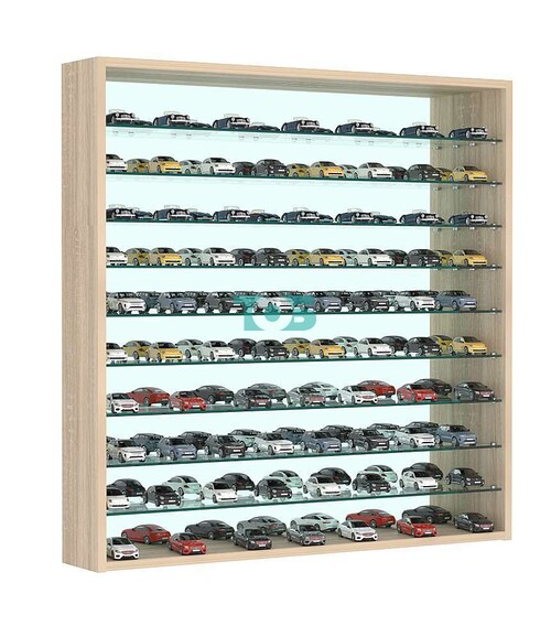 Витрина настенная №4-6Г зеркальная с девятью прозрачными полками