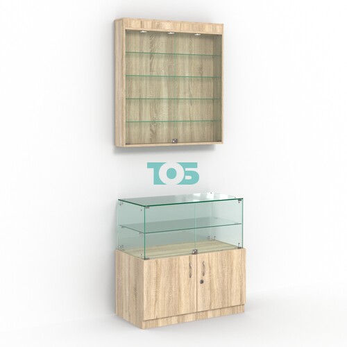 Комбинированный прилавок-витрина с распашными дверками КПВ-01-03