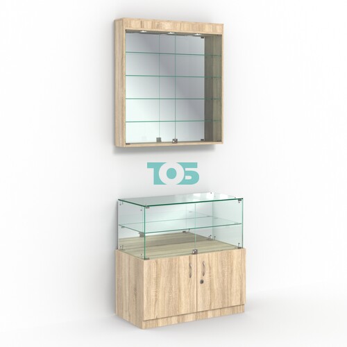 Комбинированный прилавок-витрина с зеркалами КПВ-01-04