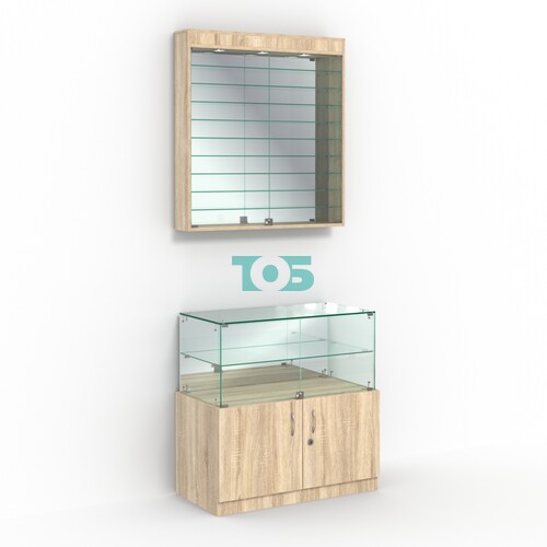 Комбинированный прилавок-витрина зеркальный КПВ-01-08