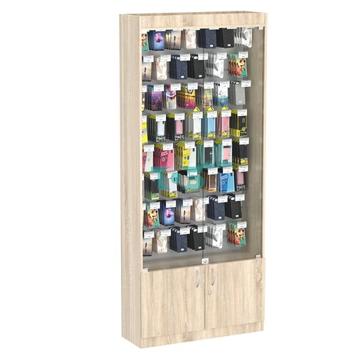 Стеклянная витрина серии Эконом № 300-4 (задняя стенка экономпанель)