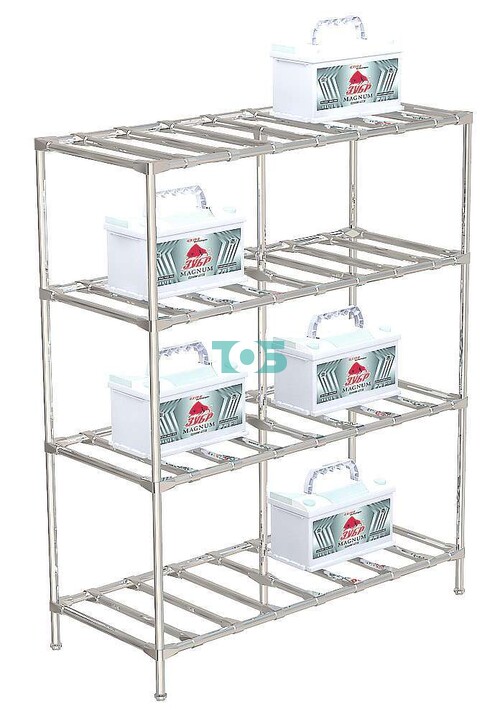 Хромированный стеллаж для аккумуляторов №1