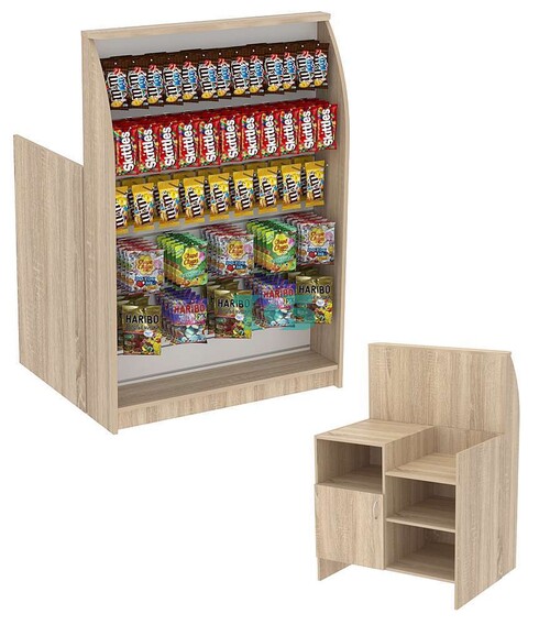 Торговый кассовый прилавок импульсных покупок высокий с широкой экономпанелью Импульс №2-4-900