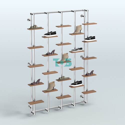 Настенная система с полками ДСП 16 мм для торговли обувью без задней стенки ФЕРЗЬ №1-3