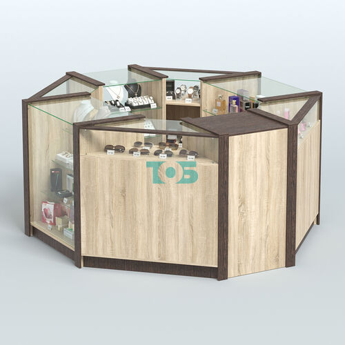 Торговый островок из стекла и ДСП в стиле ЛОФТ №6 (5,38 кв.м)