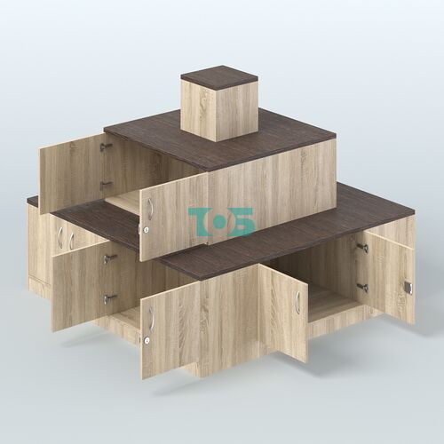 Островок-пирамида с накопителями для торговых центров №2