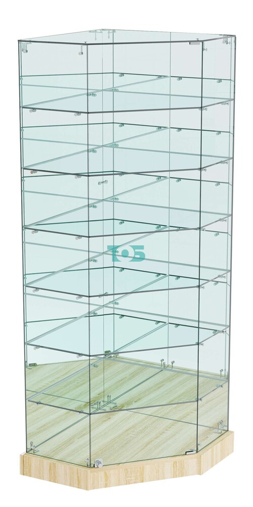 Витрина Хит продаж угловая №311 (закрытая, задние стенки - зеркало)