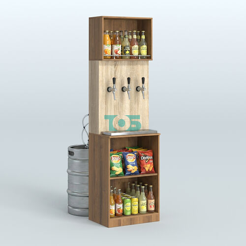 Специализи- рованный узкий стеллаж из ДСП под врезные краны для магазина разливного пива и рыбы BEER&FISH-СПД-01-600