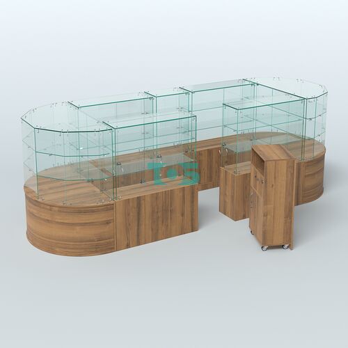 Круглый стеклянный островок-павильон серии КОЛЬЦО вытянутый №3