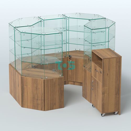 Стеклянный островок-павильон серии КОЛЬЦО шестигранный №4