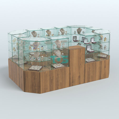 Стеклянный островок-павильон серии КОЛЬЦО прямоугольный №6