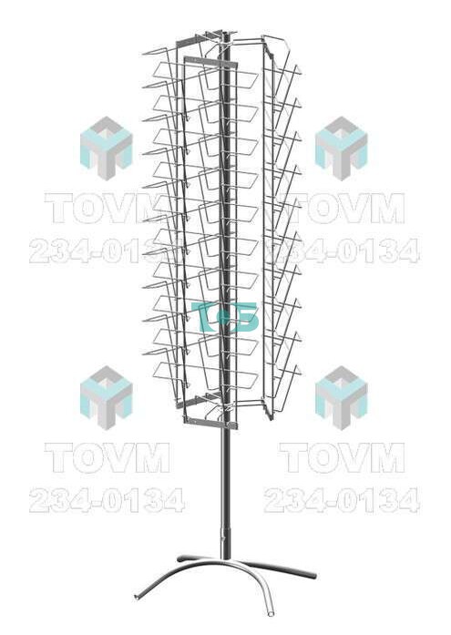 Б.ВР.04 Буклетница вращающаяся трехгранная 30 ячеек А4 горизонтальная