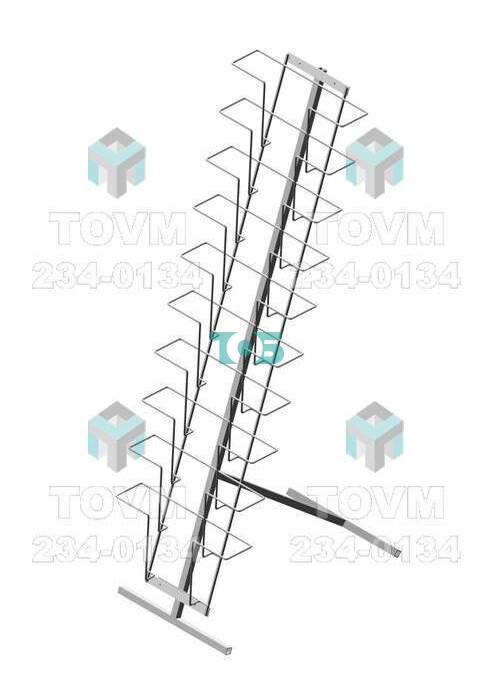 Б.НП.02 Буклетница напольная с дисплеем 10 ячеек А4 горизонтальная