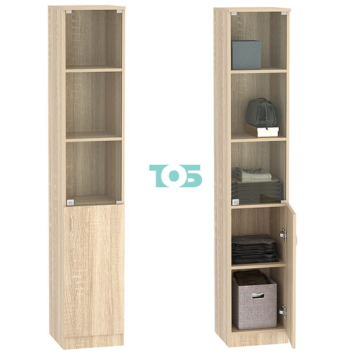 Шкаф офисный со стеклом узкий ШВ-54