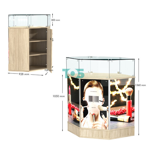 Прилавок со световым коробом угловой №6