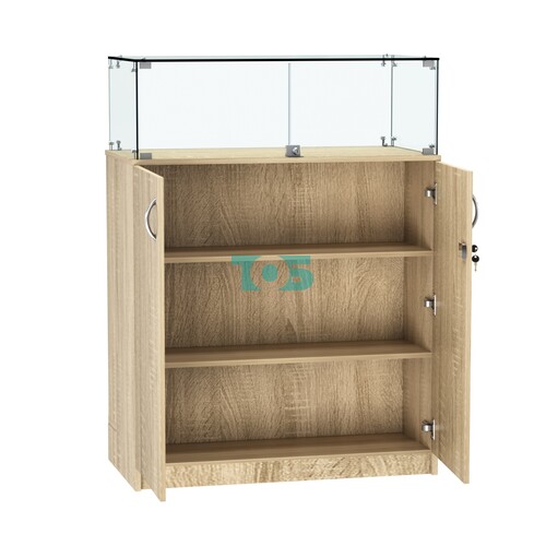 Прилавок со световым коробом и стеклянным верхом №1