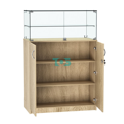 Прилавок со световым коробом и прозрачной надставкой №2