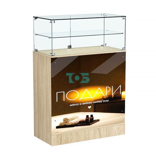 Прилавок со световым коробом и прозрачной надставкой №2