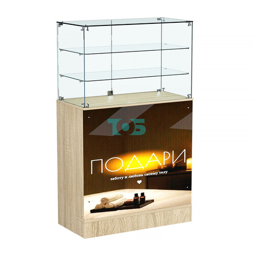 Прилавок со световым коробом и широкими полками №3