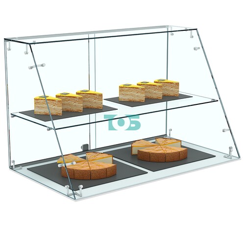 Настольная мини - витрина с наклонным фасадом для выпечки и кондитерских изделий №39-1000