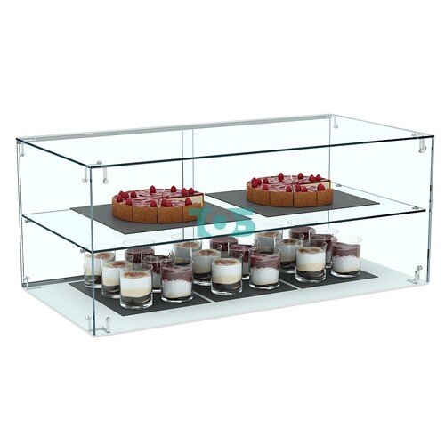 Настольная мини - витрина с одной широкой полкой для выпечки и кондитерских изделий №2-1000