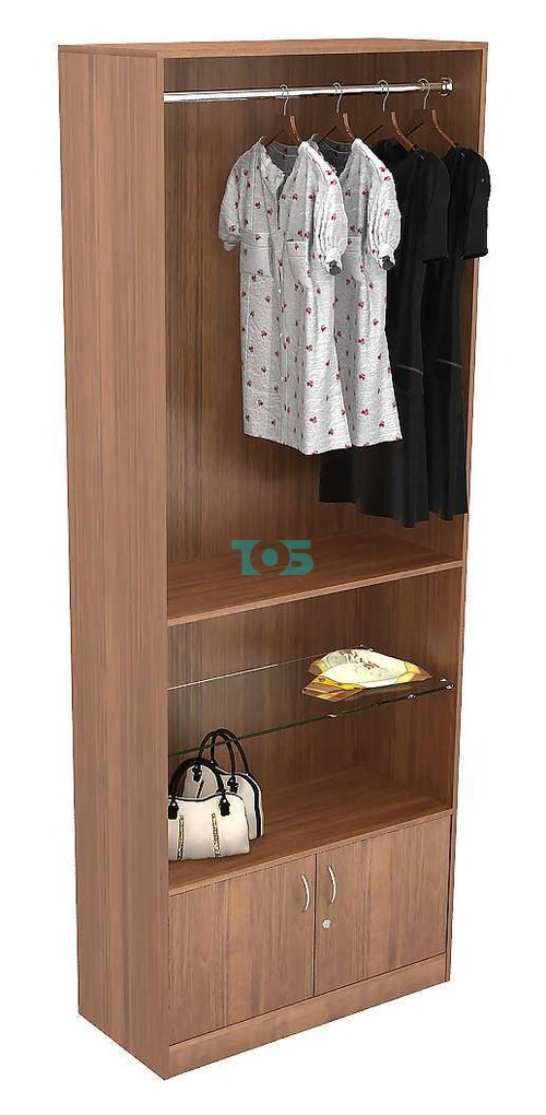 Стенд для платьев №4 со стеклянной полкой