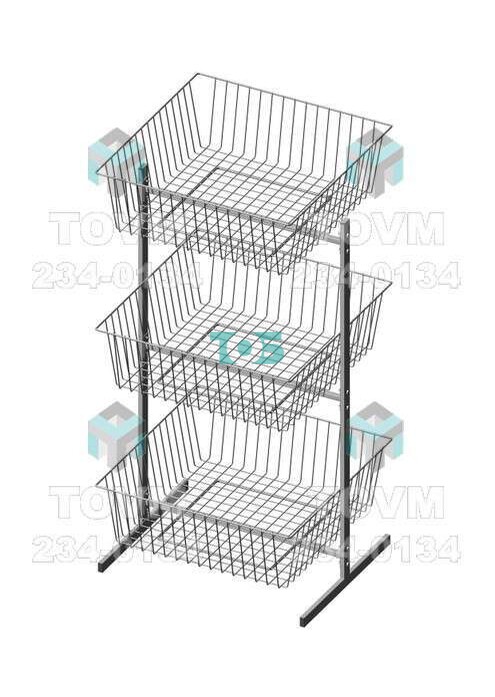 СТ.К.02 Стойка 3-х ярусная с корзинами 600x600x200 мм