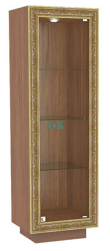 Низкая витрина с тремя полками и декором БАРОККО №1-ХП