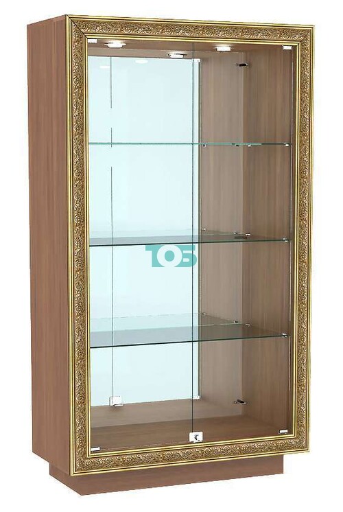 Низкая витрина с зеркалом и декором БАРОККО №7-ХП