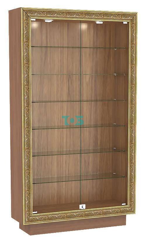 Низкая витрина узкая с декором БАРОККО №9-ХП