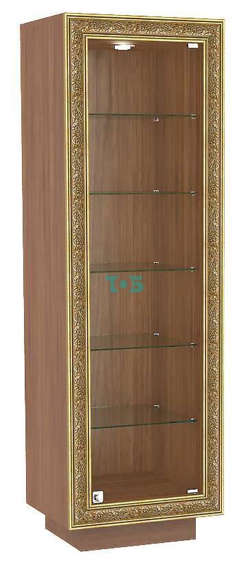 Низкая витрина с квадратными полками и декором БАРОККО №501-ХП